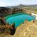 Volcano crater lake in north Iceland